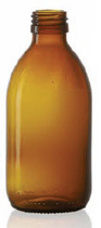 225 ml siroopfles, amber, type 3 geblazen glas